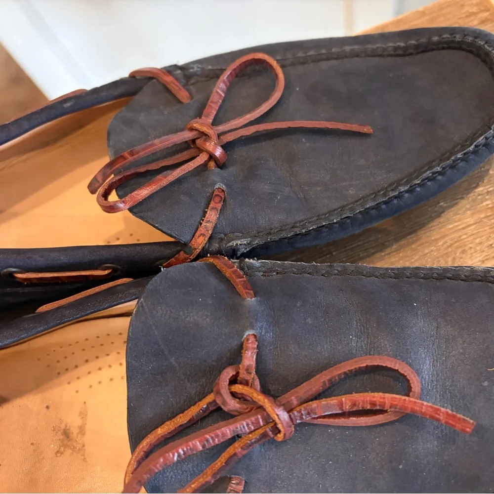 ALAN PAYNE MEN’S HANDMADE Preppy  BLUE SUEDE DRIVING LOAFERS 9 M